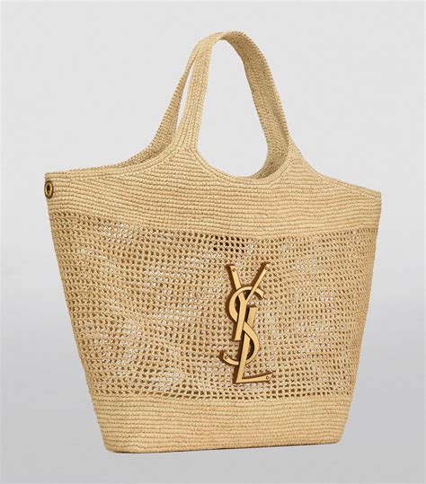 saint laurent raffia tote